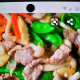 ผัดผักรวมหมู กับข้าว