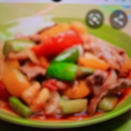 ผัดเปรี้ยวหวานหมูเป็นกับข้าว