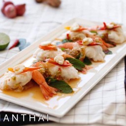 กุ้งนึ่งมะนาว6ชิ้น