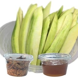 มะม่วงมัน+น้ำปลาหวาน(สับยาว แยกเครื่อง)