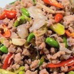 ผัดกะปิพริกขี้หนูสด (กับข้าว)