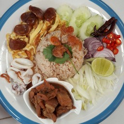 ข้าวคลุกกะปิ-หมูหวาน-หมึกสด