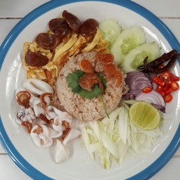 ข้าวคลุกกะปิ หมึกสด