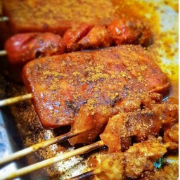 หม่าล่า VS ซีฟู๊ด ปลาหมึกย่าง หน้าหมู่บ้านพุดตาน