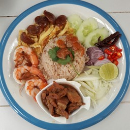 ข้าวคลุกกะปิ-หมูหวาน-กุ้งสด