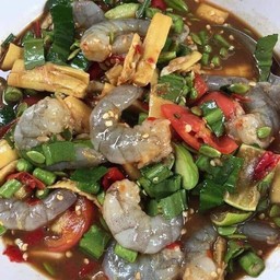 เหลากุ้งสดหน่อไม้ (ปลาร้า)