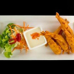 กุ้งทอดซอสโยเกิร์ต