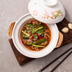 ผัดมะเขือยาวปลาเค็มหมูสับ