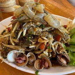 ตำหอยแครงกุ้งสด