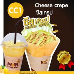 ชีสเครป + น้ำมะนาวผสมน้ำผึ้ง