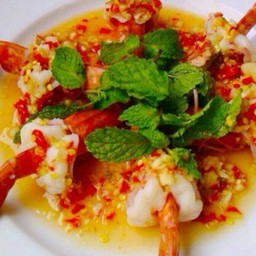 กุ้งนึ่งมะนาวแซ่บๆจ้า