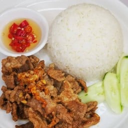 ข้าวราดหมู/ไก่ กระเทียม