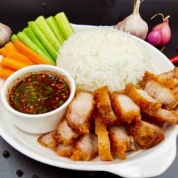 ข้าวหมูทอดอาหารตามสั่งครัวลุงปุ๊