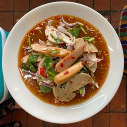 ยำหมูยอ+ไส้กรอก