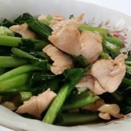 ข้าวคะน้าไก่น้ำมันหอย