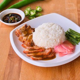 ข้าวหมูแดง-หมูกรอบ