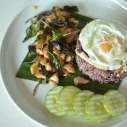 ข้าวราดกะเพราไก่ไข่ดาว