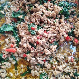 ผัดกระเพราหมูสับ (กับข้าว)