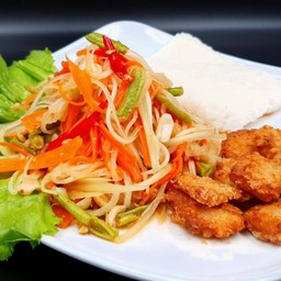 ชุดข้าวเหนียวส้มตำไก่ทอด