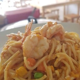 สปาเก็ตตี้ผัดมันกุ้ง