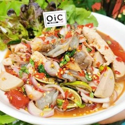 Keto ยำปลาร้ากุ้งสด หมูยอ