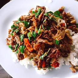 ร้านป่าเลไลยก์ กระเพาเป็ดย่างสูตรเตี่ย