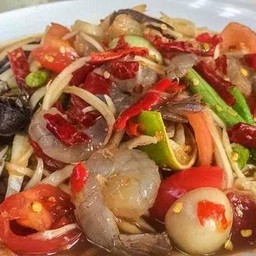 ตำกุ้งสด(fresh shrimps pounded spicy salad)