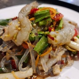 ตำเส้นแก้วกุ้งสด+หอยแครง