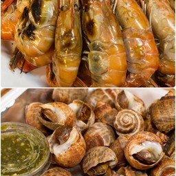 เซ็ตซีฟู้ดx2 กุ้งเผา+หอยหวาน