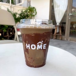 Iced houjicha x cacao latte
