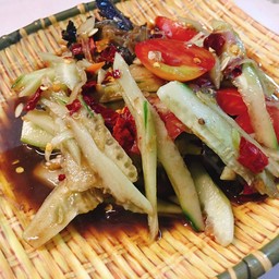 [อร่อยซ่ากับโค้ก] ตำแตง +  โค้ก ออริจินัล (ขวด) 