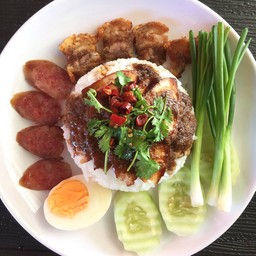 ปู#4ข้าวหมูแดง-หมูกรอบ ก๋วยจั๊บอุบล หมู่บ้านเสรี