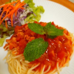 สปาเก็ตตี้ซอสไก่สับ