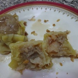 เป็นไส้หมูผสมเนื้อกุ้ง เสียดายเนื้อกุ้งแข็งแห้งไป