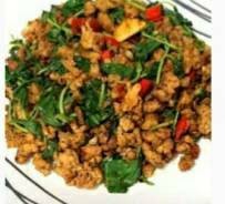 กะเพราหมูราดข้าว