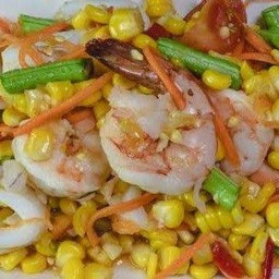 เกาเหลาขัาวโพดกุ้งลวกสุก(ไม่ใส่ปลาร้า)