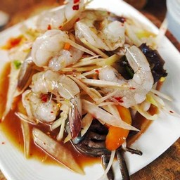 ตำกุ้งสด(ปลาร้า)