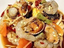 เกาเหลามะละกอ กุ้งสดหอยแครง(ไม่ใส่ปลาร้า)