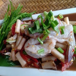 ตำไหล่บัวกุ้งสด