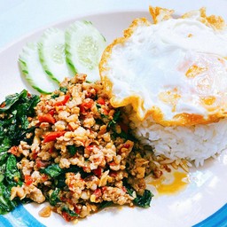 ข้าวกระเพราหมูสับ+ไข่ดาว