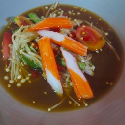 ตำเห็ดเข็มทองปูอัด