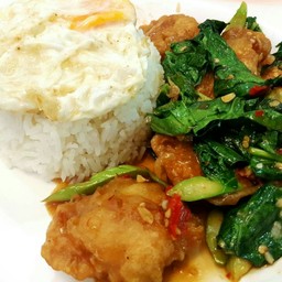 คะน้าไก่กรอบ(กับข้าว)