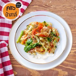 ข้าวราดผัดวุ้นเส้น