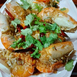 กุ้งก้ามกรามราดซอสมะขาม