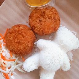 ข้าวทอดมันกุ้ง