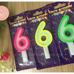 เทียนตัวเลข 6