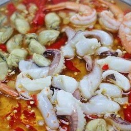 ซีฟู๊ด หอยนางรม กุ้งลวก ปลาหมึก ไม่ปลาร้า ไม่ผัก