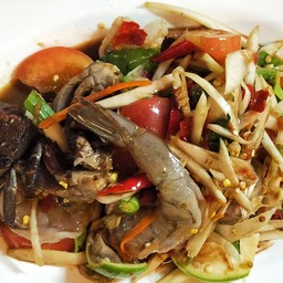 ตำปูปลาร้ากุ้งดิบ