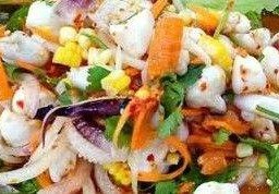 ซีฟู๊ด ปลาหมึก ข้าวโพด ไม่ปลาร้า