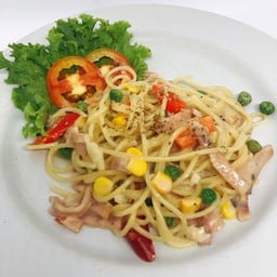 สปาเกตตี้คาโบนาร่าแฮม